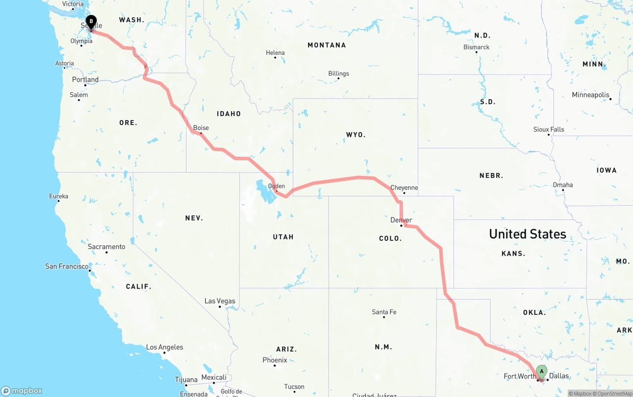 Shipping route from Arlington to Port of Seattle