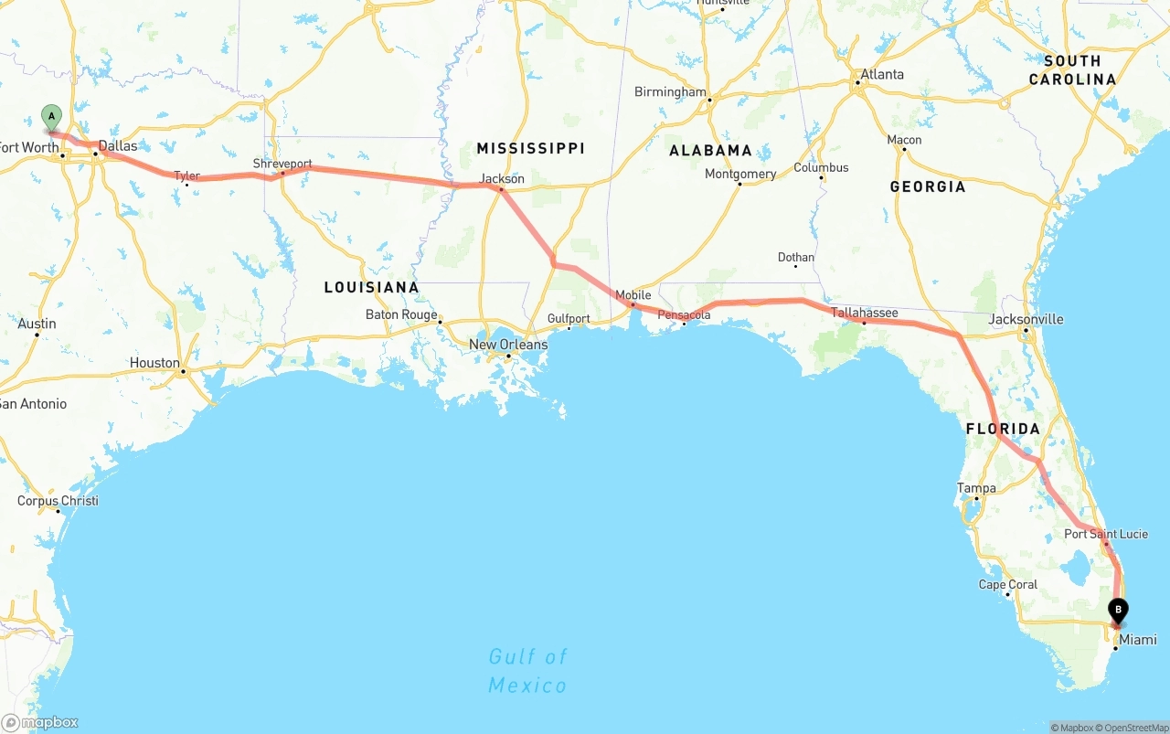 Shipping route from Aurora to Fort Lauderdale-Hollywood International Airport