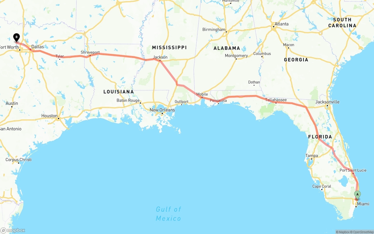 Shipping route from Port of Port Everglades to Aurora